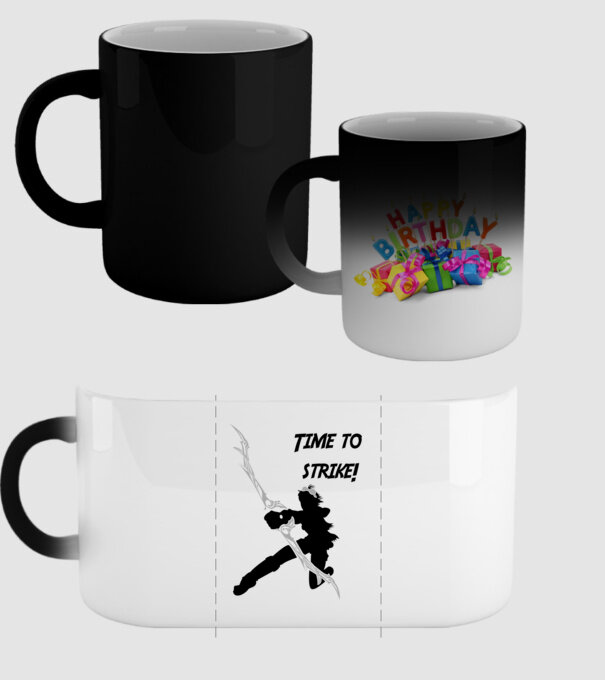 Time to strike model negru pe tricou