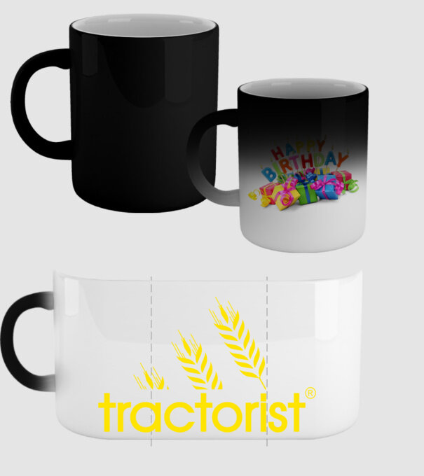 tractorist model negru pe tricou