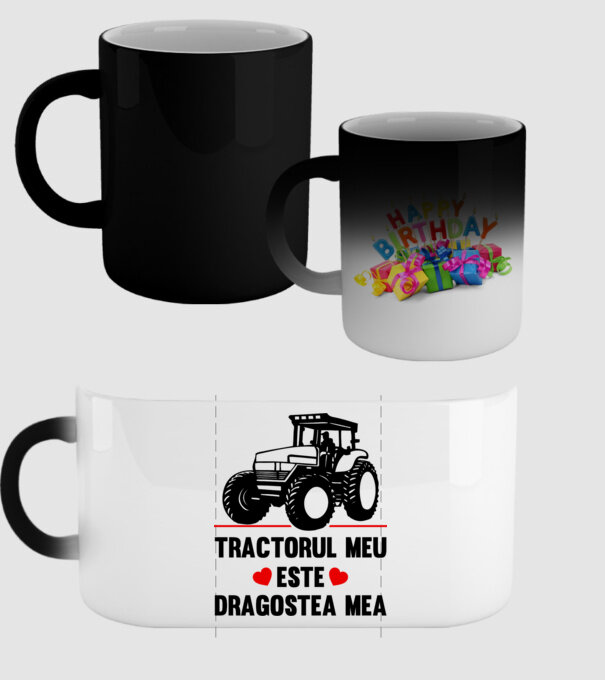 tractorul meu este dragostea mea model negru pe tricou
