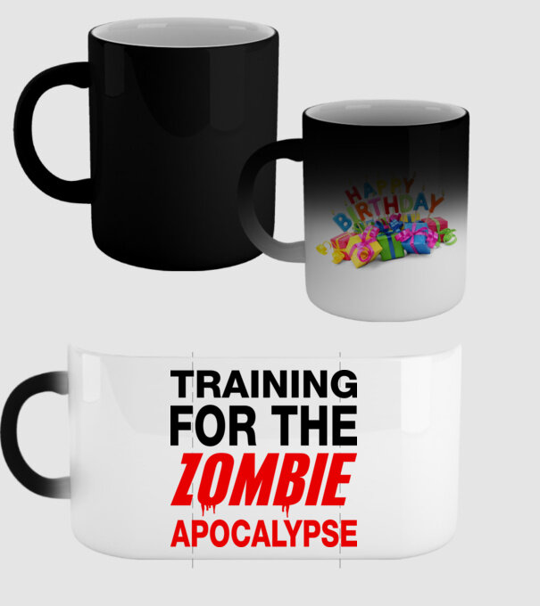 training for the zombie apocalypse model negru pe tricou