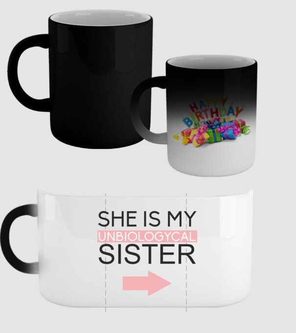 Unbiologycal Sister 01 model negru pe tricou