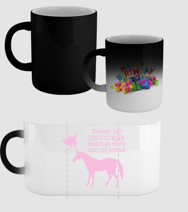 unicorn cat model negru pe tricou