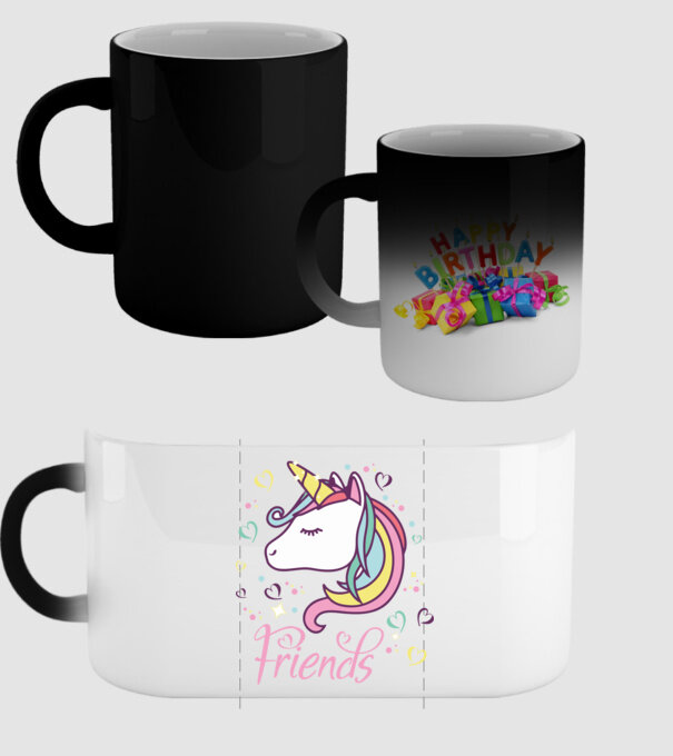 Unicorn Friend model negru pe tricou