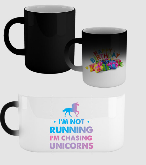 Unicorn Alergare model negru pe tricou