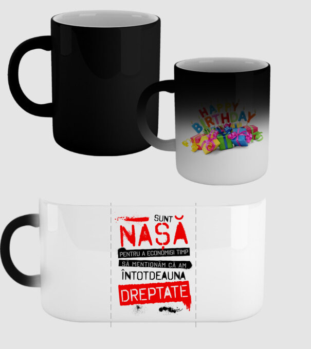 Sunt nașă - pentru a economisi timp, să menționăm că am întotdeauna dreptate! model negru pe tricou