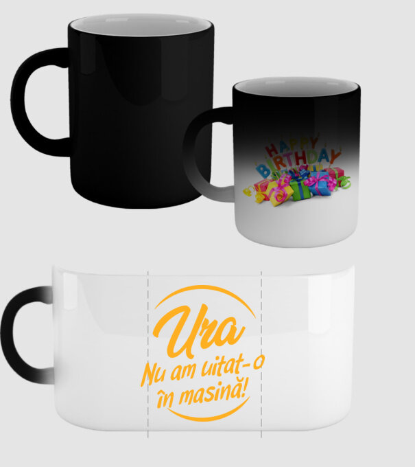 Ura! Nu l-am uitat în mașină! / Ura! Nu am uitat-o în mașină! model negru pe tricou