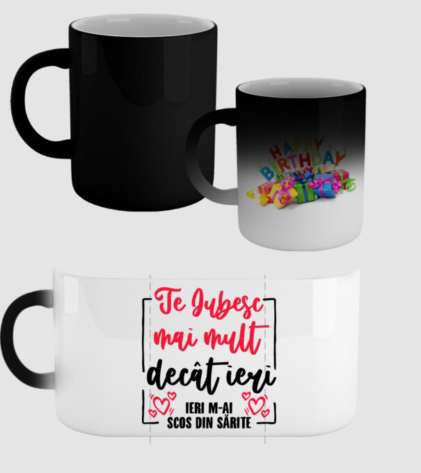 Valentine_Te iubesc mai mult decât ieri, ieri m-ai scos din sărite model negru pe tricou