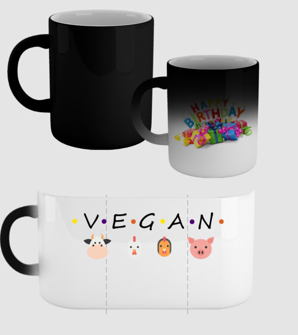 Vegan friends model negru pe tricou