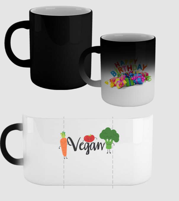Vegan veggies model negru pe tricou