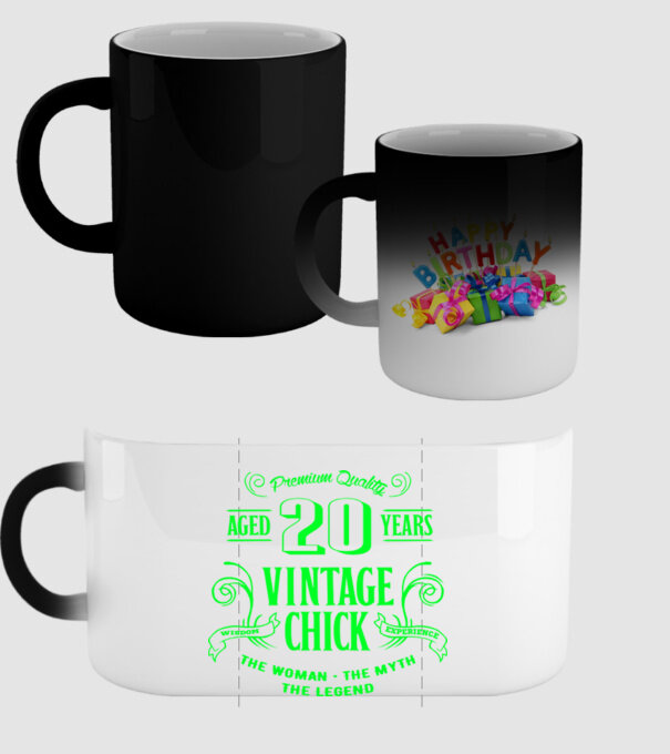 Vintage chick - 20 model negru pe tricou