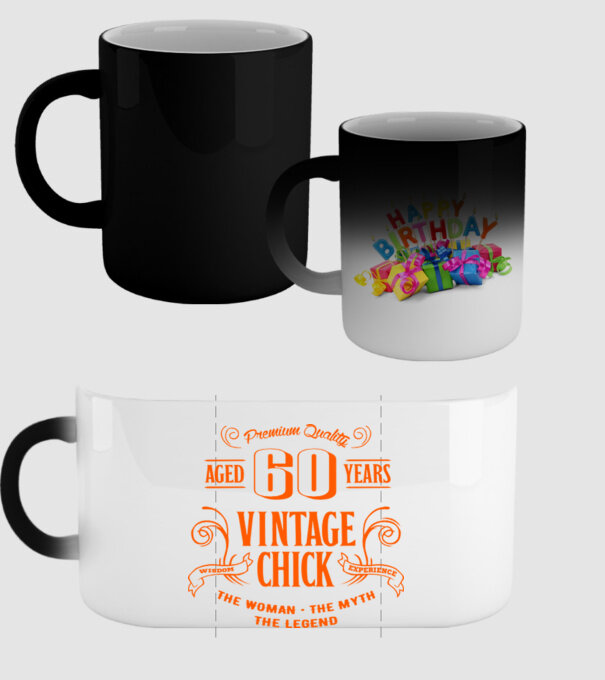 Vintage chick - 60 model negru pe tricou