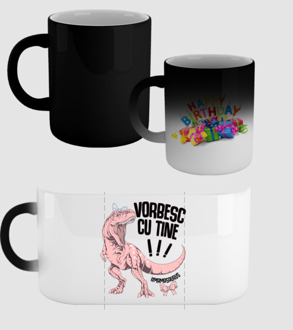 Vorbesc cu tine! #mamasaurus model negru pe tricou