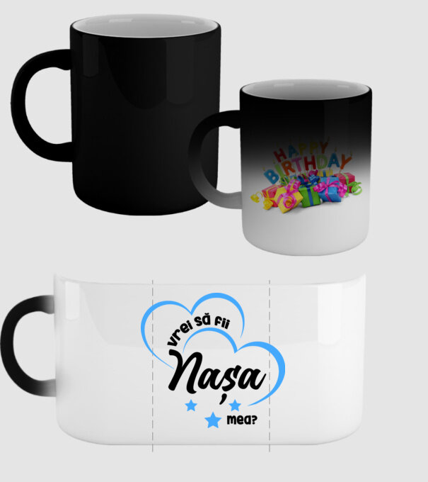 Vrei să fii nașa mea? model negru pe tricou