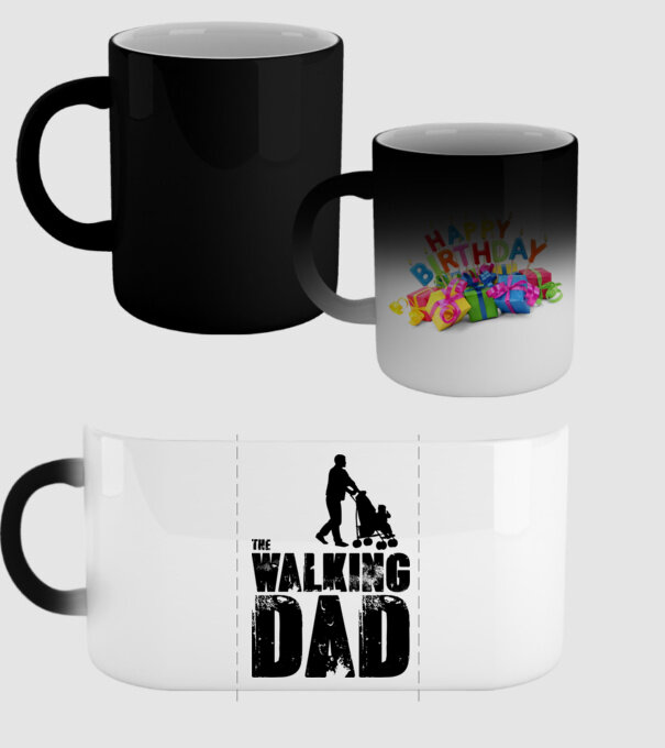 Walking dad model negru pe tricou