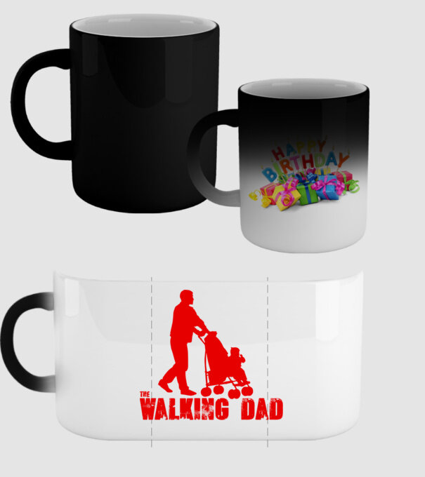 Walking dad model negru pe tricou