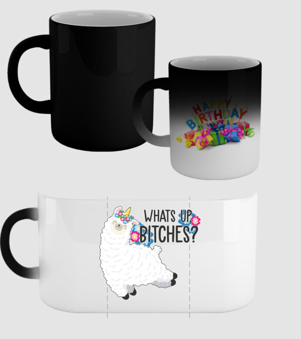 Whatsup bitches model negru pe tricou
