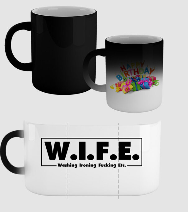 WIFE 2 model negru pe tricou