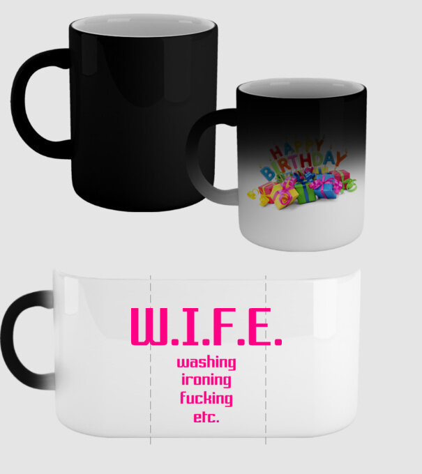 WIFE 3 model negru pe tricou