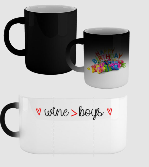 Wine and boys model negru pe tricou