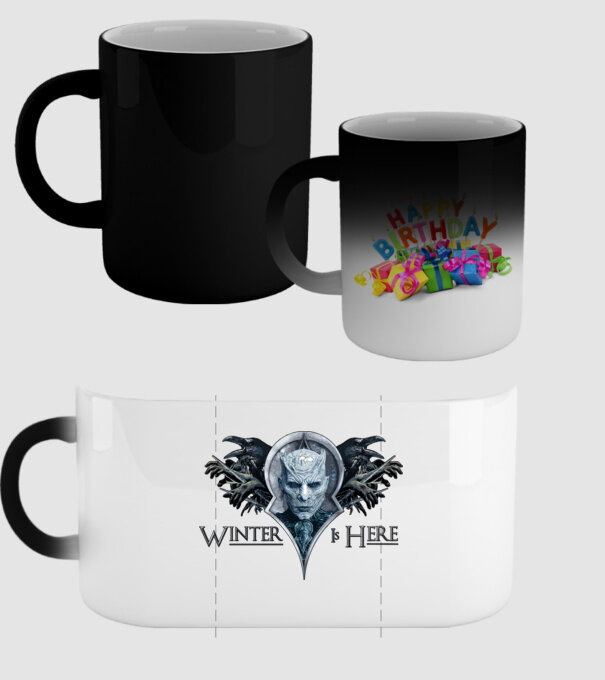 Winter is Here model negru pe tricou