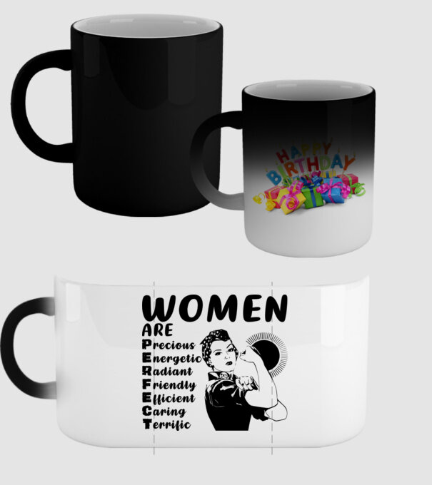 Women are perfect model negru pe tricou