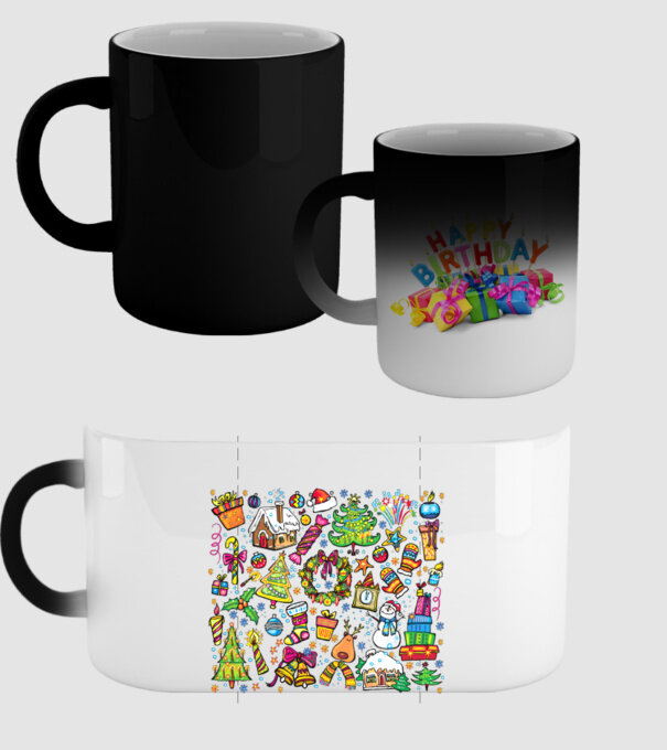 Xmas elements model negru pe tricou