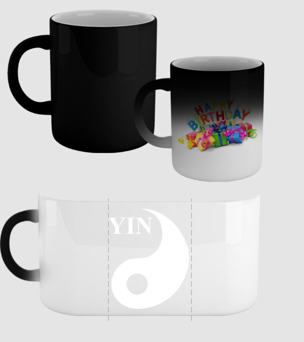 YIN model negru pe tricou