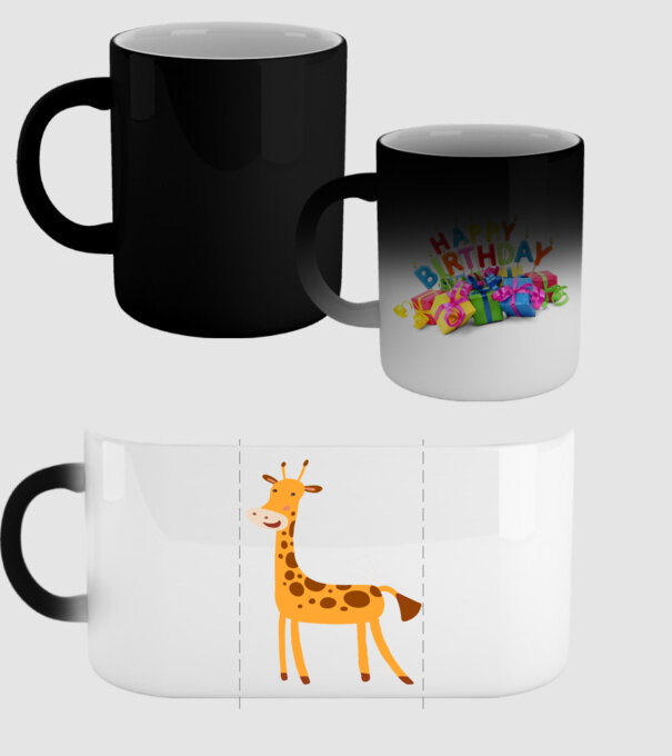 Girafă drăguță model negru pe tricou