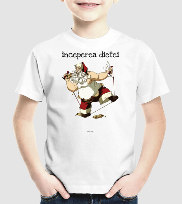 începerea dietei - 1 ianuarie model alb pe tricou