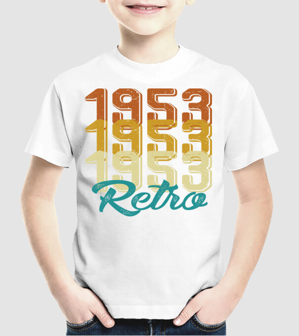1953 Retro model alb pe tricou