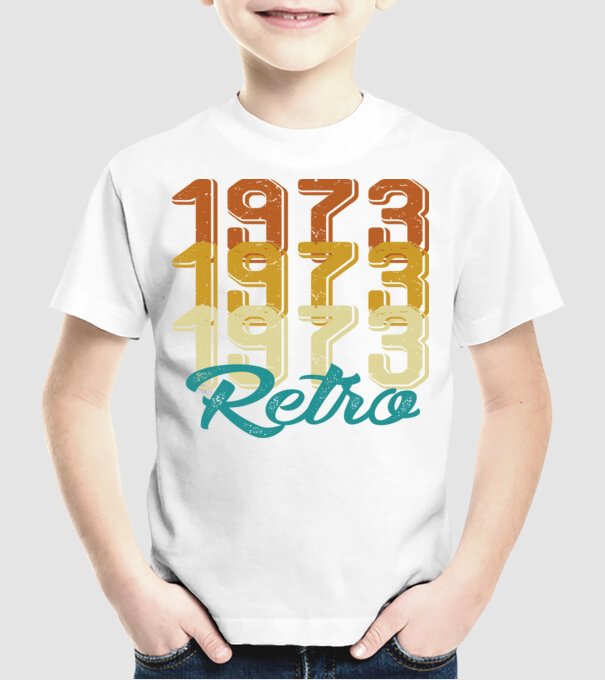 1973 retro model alb pe tricou