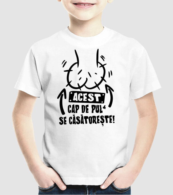 Acest - cap de pulă - se căsătorește! model alb pe tricou