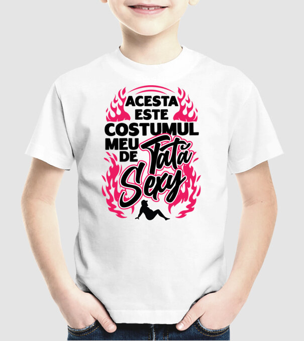 Acesta este costumul meu de tată sexy model alb pe tricou