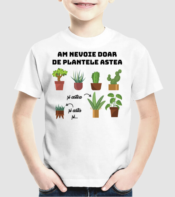 am nevoie doar de plantele astea model alb pe tricou
