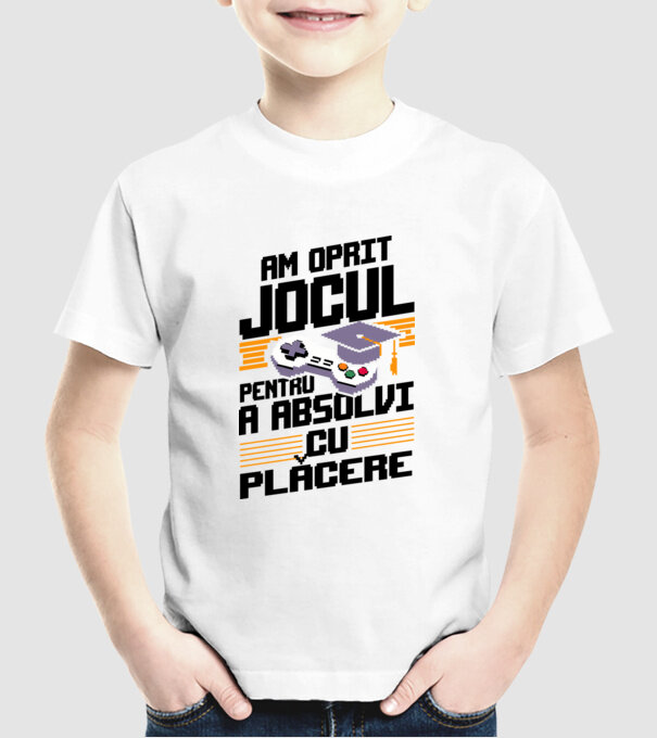 Am oprit jocul absolvent alb model alb pe tricou
