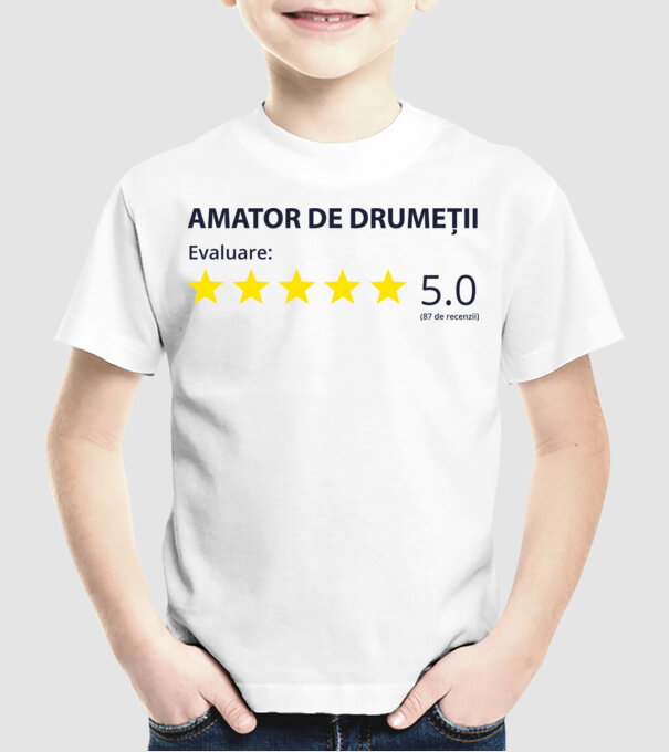amator de drumeții evaluare model alb pe tricou