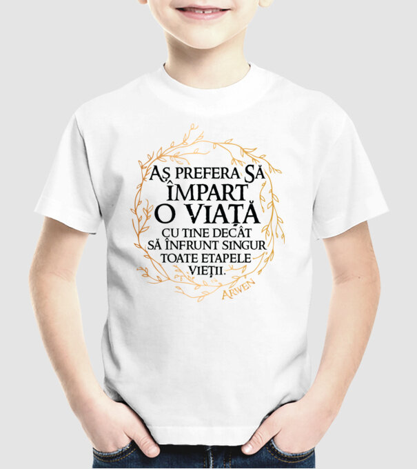 Arwen model alb pe tricou