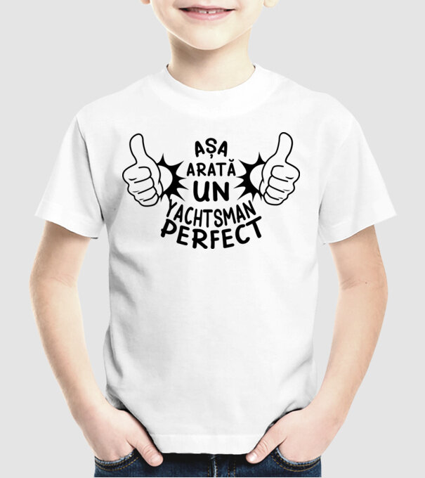 Așa arată un YACHTSMAN perfect model alb pe tricou