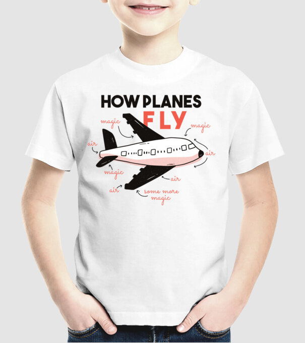Avioane model alb pe tricou