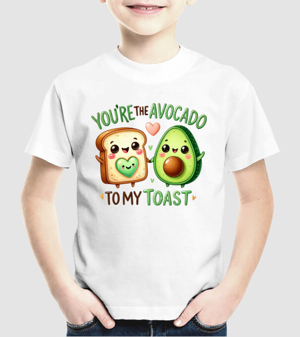 Avocado to my Toast model alb pe tricou