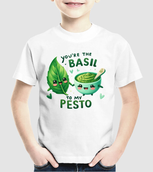 Basil to my Pesto model alb pe tricou