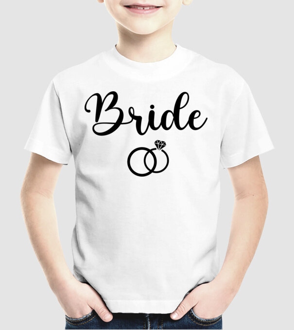 Bride model alb pe tricou