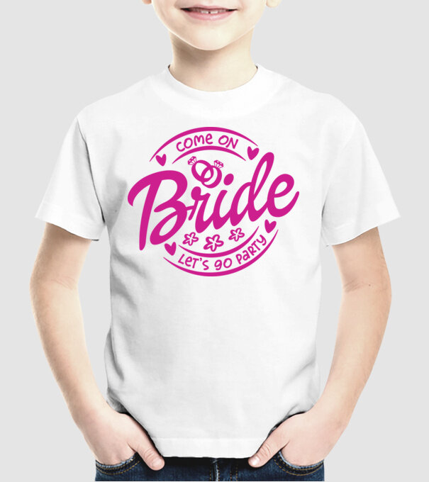Bride Barbie lets go party model alb pe tricou