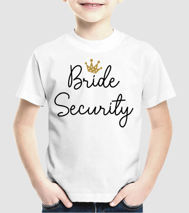 Bride Security model alb pe tricou