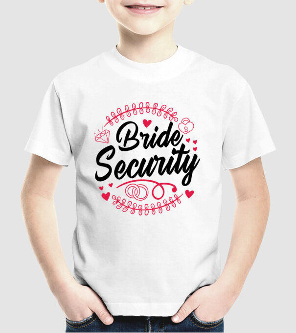 Bride Security model alb pe tricou