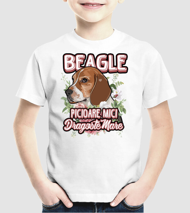 Bulldog francez picioare mici dragoste mare model alb pe tricou