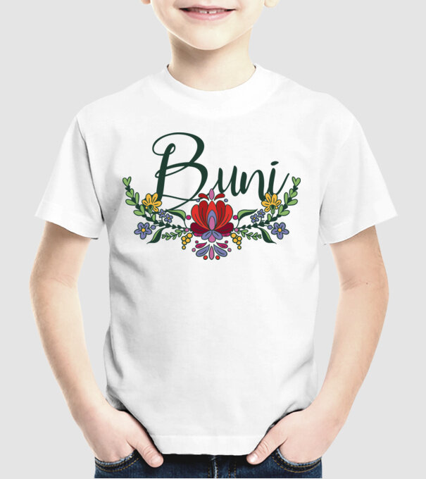 Buni model alb pe tricou