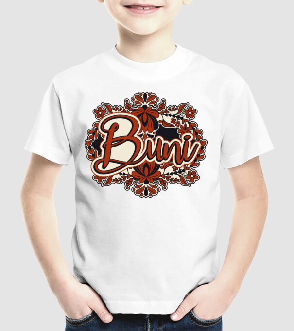 Buni model alb pe tricou