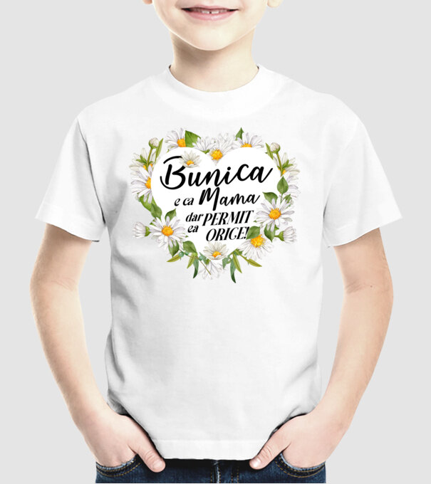 Bunica e ca mama, t permite orice! model alb pe tricou