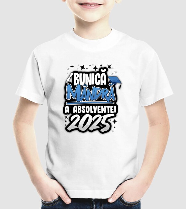 Bunică MÂNDRĂ a absolventei model alb pe tricou